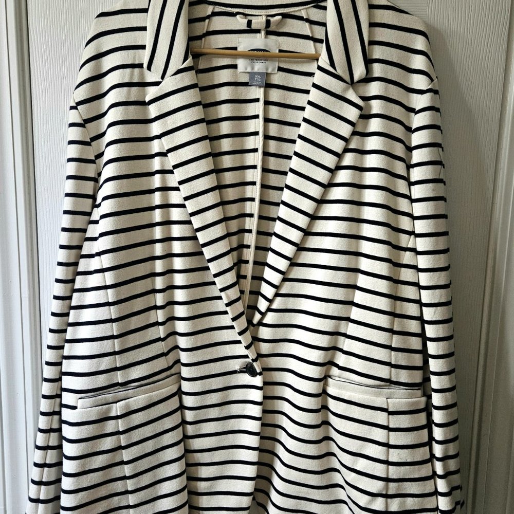 Classic Striped Knit Blazer for Women XXL - Picture 7 of 7